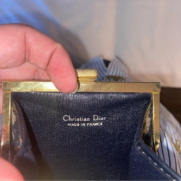 Dior Monogram Navy  and Tan Coin Purse - Picture 3 of 5
